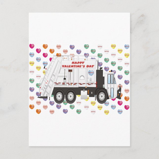 Cartes Pour Fêtes Annuelles Valentines de camion-poubelle (Devant)