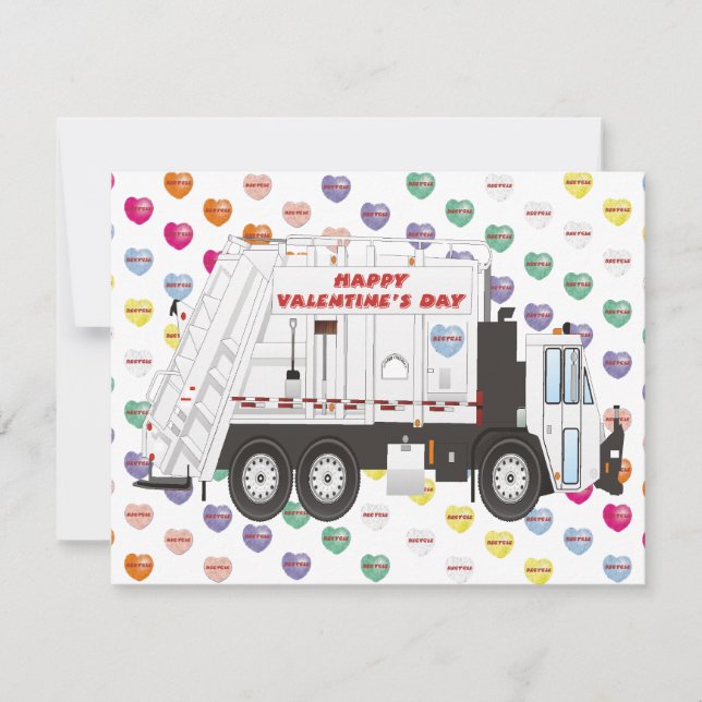 Cartes Pour Fêtes Annuelles Valentines de camion-poubelle (Devant)