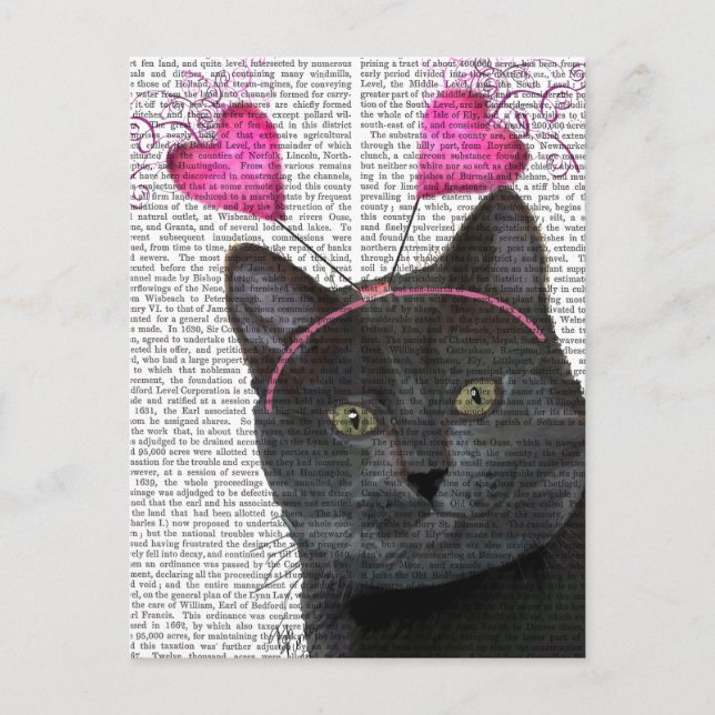 Cartes Pour Fêtes Annuelles Valentines de chat noir (Devant)