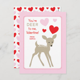 Cartes Pour Fêtes Annuelles Valentines de classe Cerfs