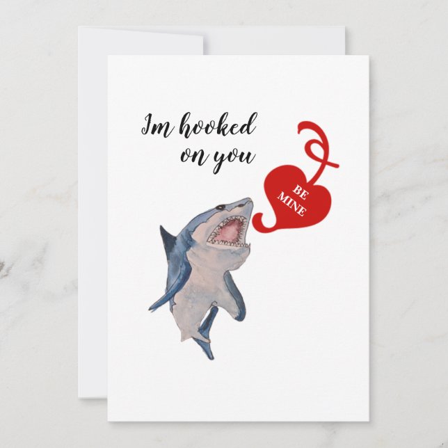 Cartes Pour Fêtes Annuelles Valentines de requin bleu (Devant)