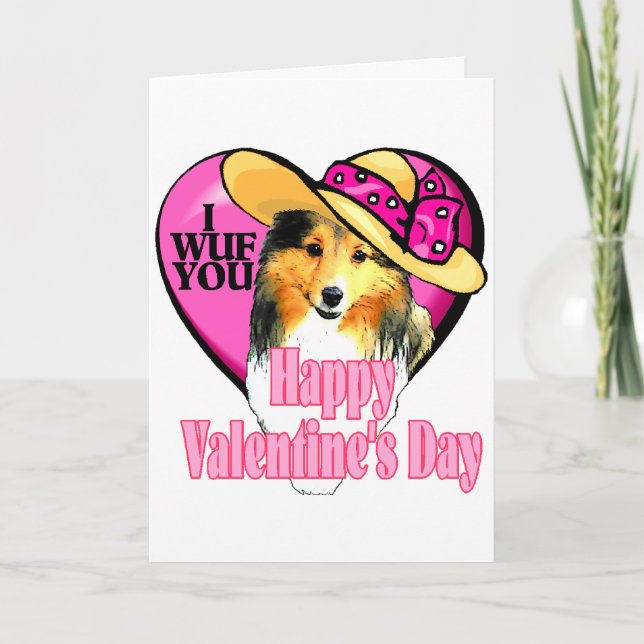 Cartes Pour Fêtes Annuelles Valentines de Sheltie de chien de berger de (Devant)