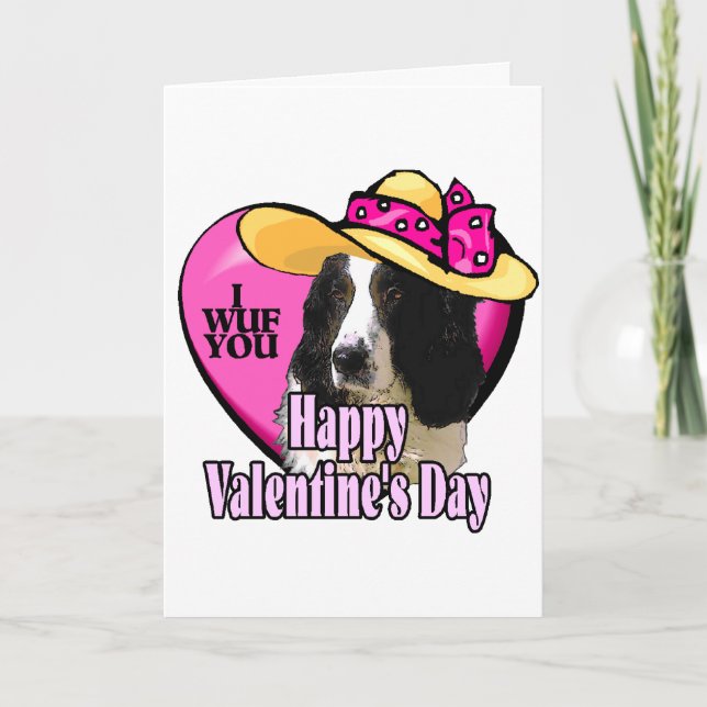 Cartes Pour Fêtes Annuelles Valentines d'épagneul de springer anglais (Devant)