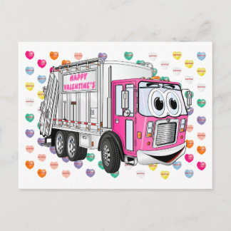Cartes Pour Fêtes Annuelles Valentine's Garbage Truck 3D