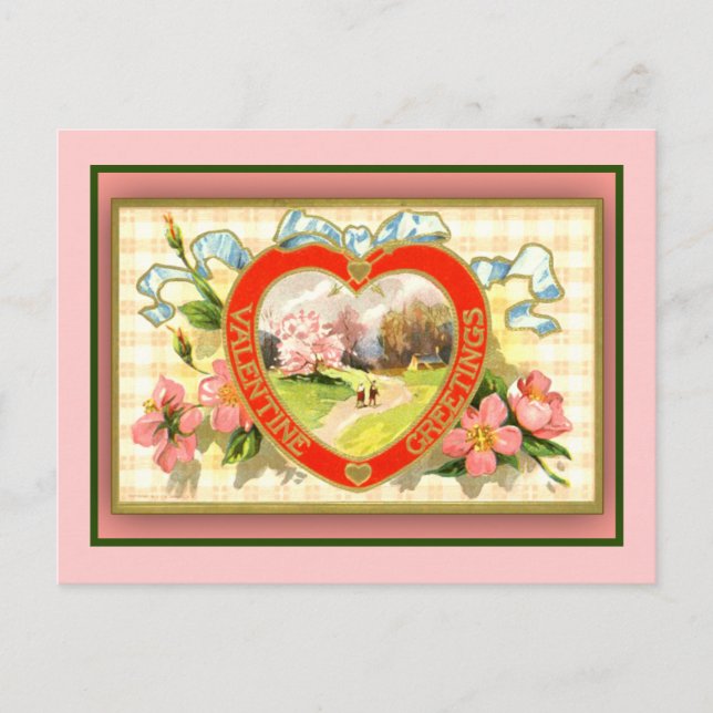 Cartes Pour Fêtes Annuelles Valentine's Greeting Cards Pastoral Scene (Devant)