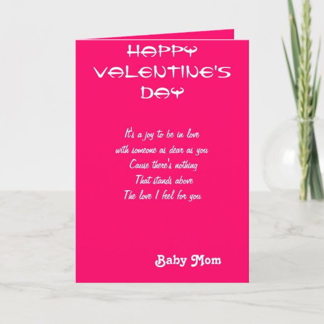 Cartes Pour Fêtes Annuelles Valentines jour bébé maman salutations (Devant)