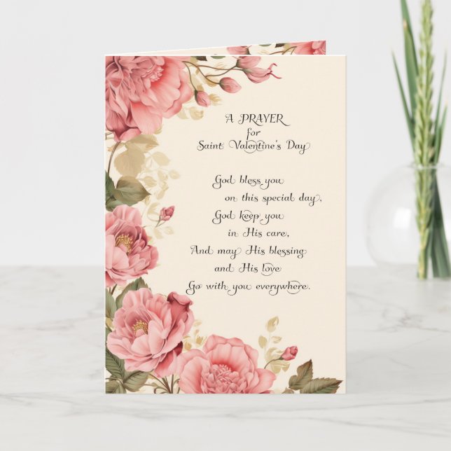 Cartes Pour Fêtes Annuelles Valentines Jour de l'amitié florale Christian (Devant)