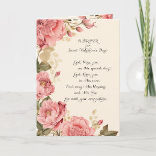 Cartes Pour Fêtes Annuelles Valentines Jour de l'amitié florale Christian
