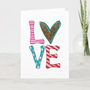 Cartes Pour Fêtes Annuelles Valentines Jour mignonne Amour Empreinte de léopar