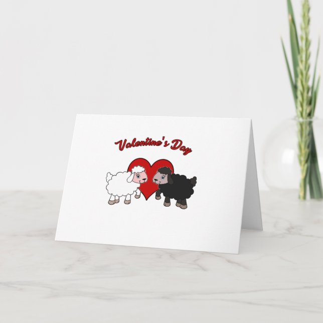 Cartes Pour Fêtes Annuelles Valentines jour - Moutons (Devant)