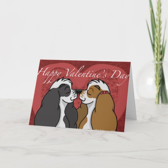 Cartes Pour Fêtes Annuelles Valentines Parti Cocker Spaniel (Devant)