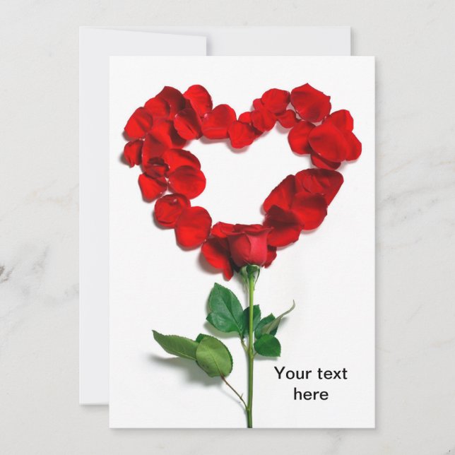 Cartes Pour Fêtes Annuelles Valentine's Rose heart (Devant)