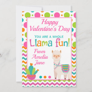 Cartes Pour Fêtes Annuelles Valentines Toute Llama Fun Classroom
