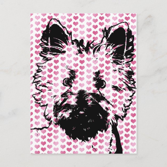 Cartes Pour Fêtes Annuelles Valentines - Westie Silhouette (Devant)