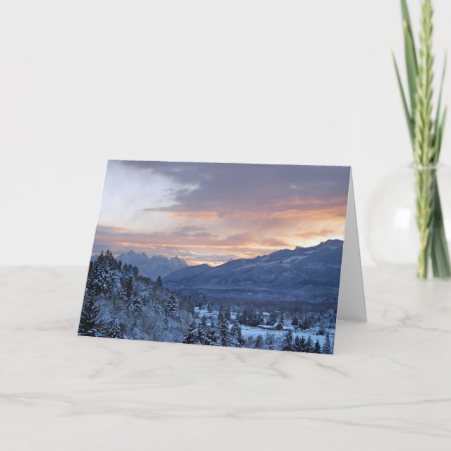 Cartes Pour Fêtes Annuelles Vallée de Skykomish dans la neige (Devant)