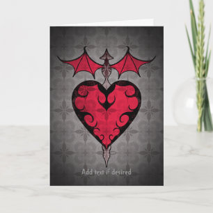 Cartes Pour Fêtes Annuelles Vampire de style gothique coeur piqué en rouge et 