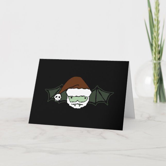 Cartes Pour Fêtes Annuelles Vampire Père Noël Bat (Devant)