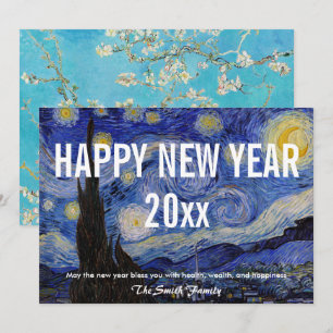 Cartes Pour Fêtes Annuelles Van Gogh - Bonne année avec la nuit étoilée
