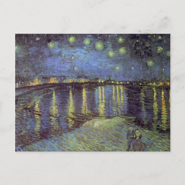Cartes Pour Fêtes Annuelles Van Gogh Nuit étoilée sur Rhône (Devant)
