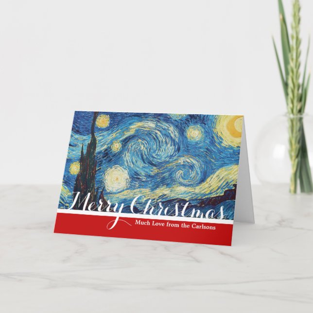 Cartes Pour Fêtes Annuelles Van Gogh Starry Classic Nuit Impressionnisme Art (Devant)