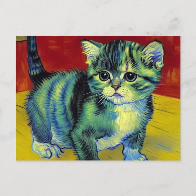 Cartes Pour Fêtes Annuelles Van Gogh Tabby Cat (Devant)