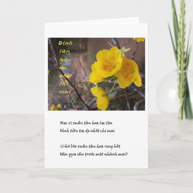 Cartes Pour Fêtes Annuelles vang de l'AMI de hoa (Devant)