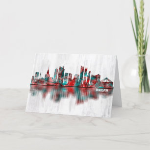 Cartes Pour Fêtes Annuelles Varsovie Pologne Skyline