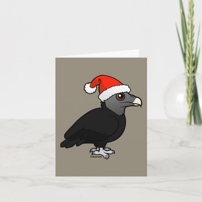 Cartes Pour Fêtes Annuelles Vautour noir Père Noël (Devant)