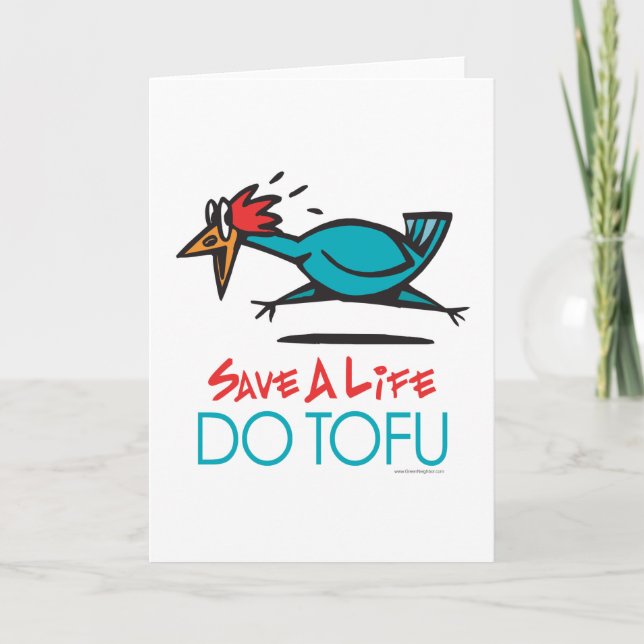Cartes Pour Fêtes Annuelles Végétarien amusant, Vegan DO TOFU (Devant)