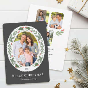 Cartes Pour Fêtes Annuelles Végétation de Noël intemporelle Message 4 Photo