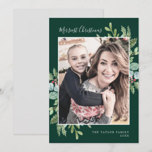 Cartes Pour Fêtes Annuelles Végétation de Noël Vert Merriest Photo de Noël