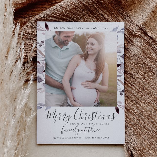 Cartes Pour Fêtes Annuelles Végétation d'hiver Famille de trois grossesses Pho (Créateur téléchargé)