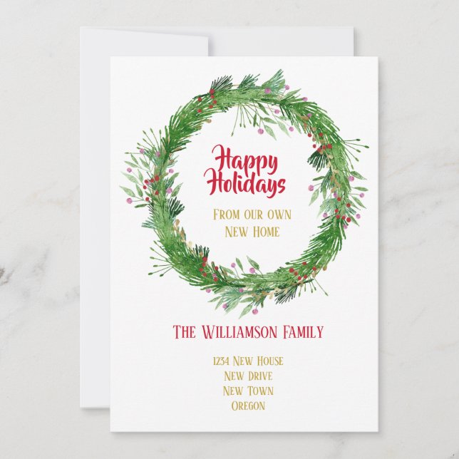 Cartes Pour Fêtes Annuelles Végétation d'hiver Nouvelle maison Joyeuses vacanc (Devant)