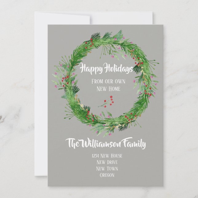 Cartes Pour Fêtes Annuelles Végétation d'hiver Nouvelle maison Joyeuses vacanc (Devant)