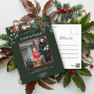 Cartes Pour Fêtes Annuelles Végétation Noël Photo Aquarelle Forêt verte