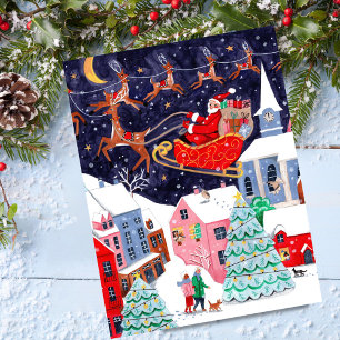 Cartes Pour Fêtes Annuelles Veille de Noël au village nordique de Santa