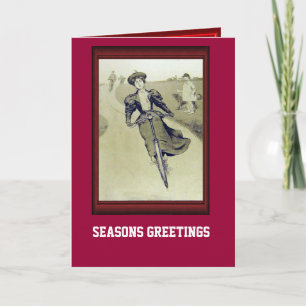 Cartes Pour Fêtes Annuelles Vélo vintage Se précipitant sur la colline