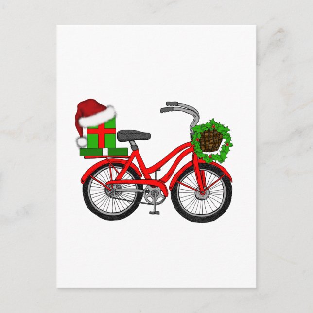 Cartes Pour Fêtes Annuelles vélo xmas (Devant)
