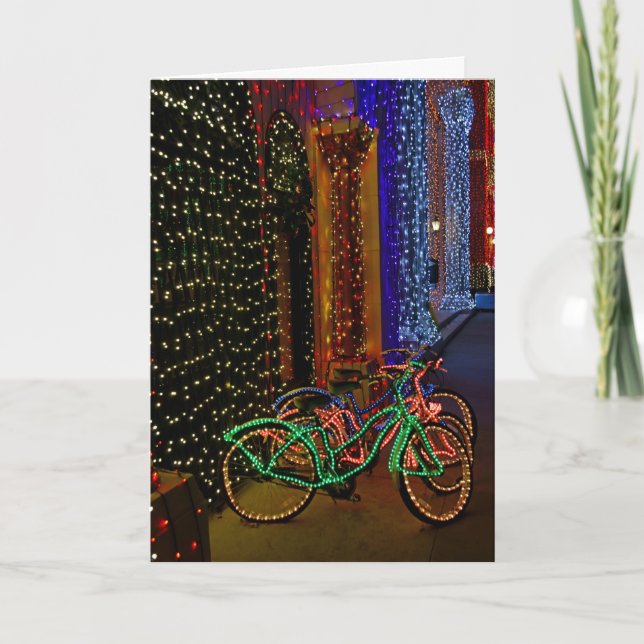 Cartes Pour Fêtes Annuelles vélos dans les lumières (Devant)