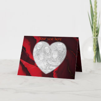 Cartes Pour Fêtes Annuelles Velours Coeur d'un Rose...