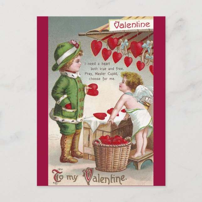 Cartes Pour Fêtes Annuelles Vendeur de cupidon des coeurs Valentine (Devant)