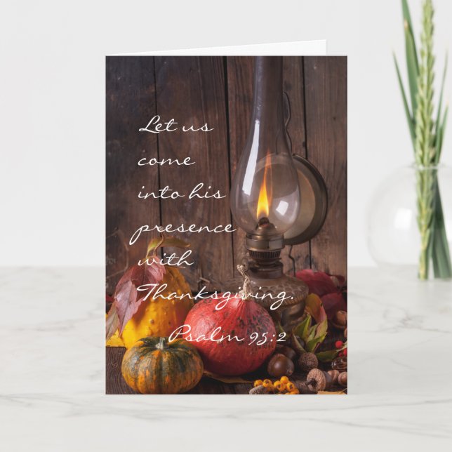 Cartes Pour Fêtes Annuelles Venez en sa présence avec Thanksgiving, Psaume 95 (Devant)