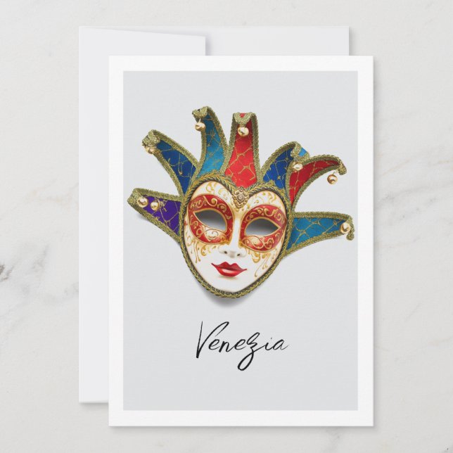 Cartes Pour Fêtes Annuelles Venise Venise Italie Carnaval Masque (Devant)