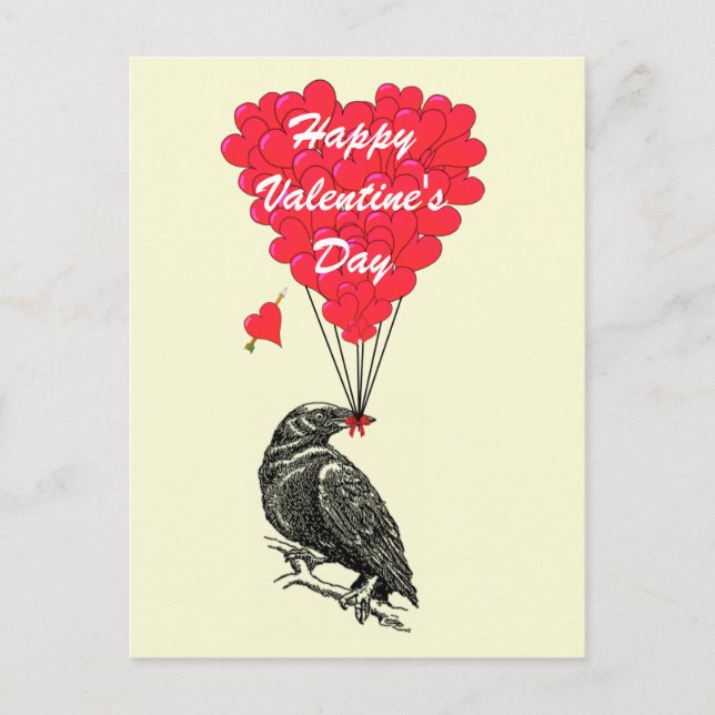 Cartes Pour Fêtes Annuelles Véntines gothiques de corbeau (Devant)
