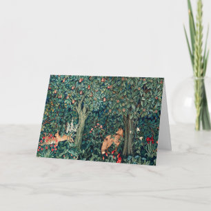 Cartes Pour Fêtes Annuelles VERDURE, Hares d'ANIMAUX FORESTIERS, Renard, Flora