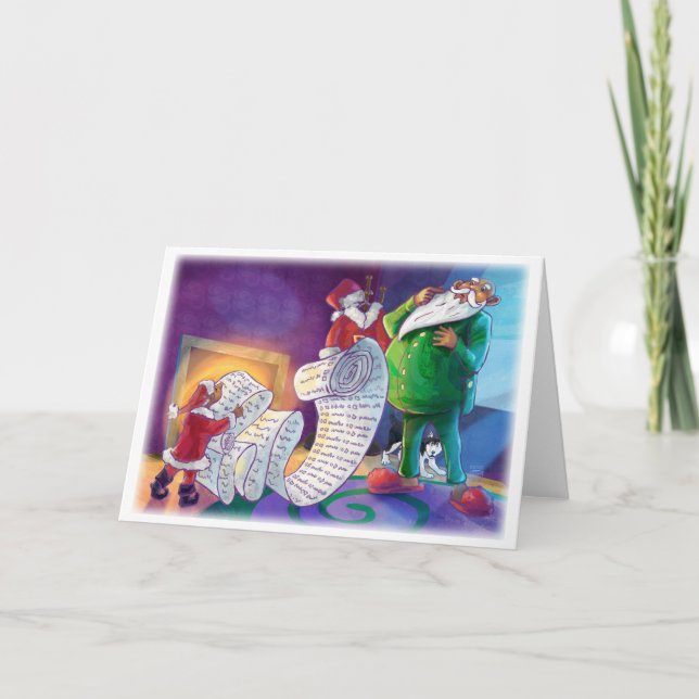 Cartes Pour Fêtes Annuelles Vérifier deux fois Père Noël (Devant)