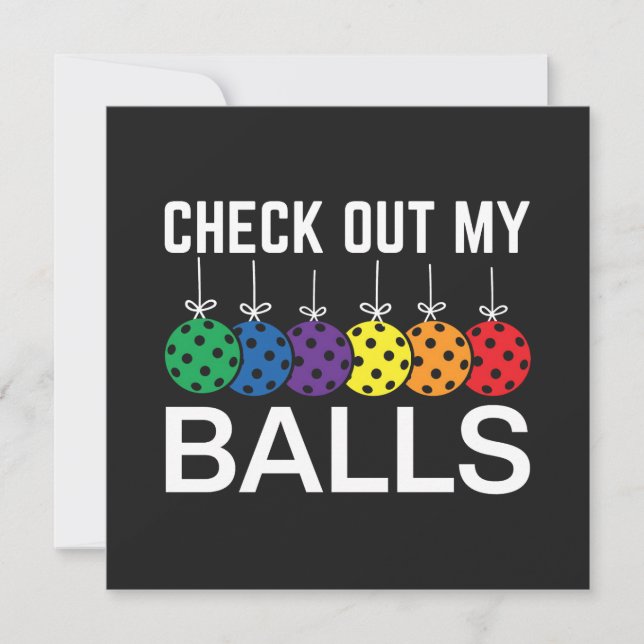 Cartes Pour Fêtes Annuelles Vérifiez Mes Balles  (Devant)