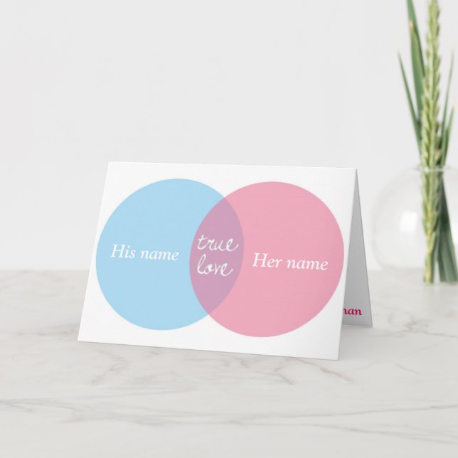 Cartes Pour Fêtes Annuelles Véritable diagramme de Venn d'amour (Devant)