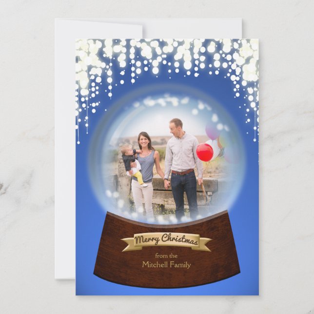Cartes Pour Fêtes Annuelles Verre de neige d'hiver Fête (Devant)