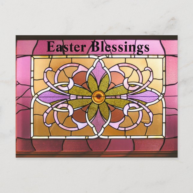 Cartes Pour Fêtes Annuelles Verre Tissé. Bénédiction de Pâques. (Devant)